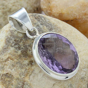 Belle 925 sterling argent améthyste pierres précieuses pendentif de mode en gros en ligne bijoux en argent - Product Image 1