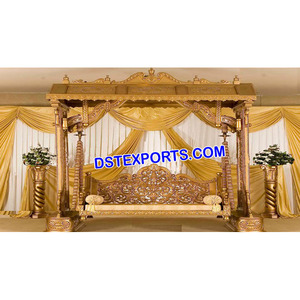Indian Wedding Gold Stage Swings <b>Mehndi</b> Stage <b>Decoration</b> With Swing Wedding Stage Metal Swing Traditional <b>Decoration</b> Malaysia uk - Product Image 1