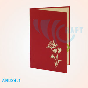 Papillon et fleur papier fait main 3d pop up carte de voeux papier artisanat 3d carte de fleur avec note carte de voeux Top Trending - Product Image 2
