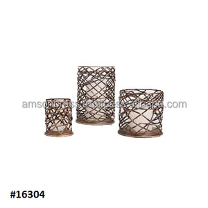 Fabricant et vente en gros de bougeoirs votifs Ruche d'abeilles Ensemble décoratif perforé de 2 bougeoirs - Product Image 2