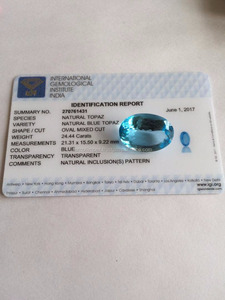 Topaze bleue naturelle certifié IGI, 1 pièce - Product Image 2