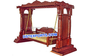 Columpio de madera de teca tallada a mano, decoraciones elegantes para bodas, Columpio de madera artesanal para bodas - Product Image 6
