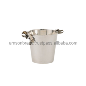 Seau à glace de luxe maison hôtel décoration simple bouteille refroidisseur face anneau poignée métal aluminium refroidisseur à vin - Product Image 5