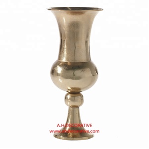 Aluminium Gold Plated Decorative Flower Vase for Home Decoration Wedding Table Decorative Flower Urn Vase for Sale - Product Image 1