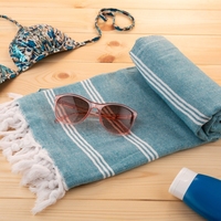 Serviette Fouta rayée pour hammam turc 100% coton écologique séchage rapide luxe moderne plage qualité export OEM accepté Sandex