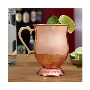 Tazas de cobre con diseño de la mula de Moscú, decoración de bodas y cocina, brillante, para servir agua - Product Image 1