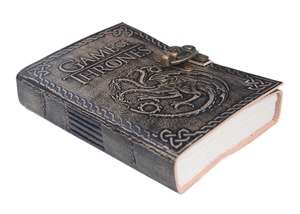 NEW ERA Game of Thrones Leather Hardcover <b>Diary</b> with Dragon Emblem Metal Clasp Pencil Grey 120 Sheets for Gift - Product Image 5