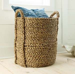 2019 Panier de rangement en jonc de mer fait à la main du Vietnam Article chaud rond Pliant Motif Tissé Caractéristiques durables - Product Image 2