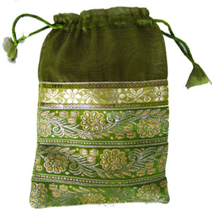 Pochette en organza ornée BORDER pour sacs-cadeaux élégants et durables - Product Image 4