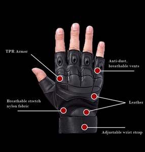 Brussels Sports High Performance Breathable Half Finger Tactical <b>Gloves</b> Hard <b>Knuckle</b> Black Color Tactical <b>Glove</b> with Custom logo - Product Image 2