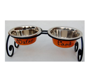 Juego de cuencos para perros de acero inoxidable clásico con diseño de soporte, venta al por mayor barata para Hotel, restaurante, hogar, cuencos de Metal - Product Image 2
