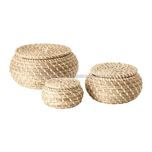 Panier de rangement multifonctionnel pliable en jonc de mer, fait main, écologique, taille personnalisée, décoration intérieure, vente en gros Vietnam - Product Image 4