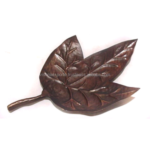 Plat de service pour buffet d'hôtel avec feuille en métal et riz écologique avec motif végétal Technique gravée Plats et assiettes Genre - Product Image 1