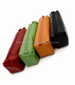 Estuche de cuero suave para bolígrafos y lápices, estuche con cremallera - Product Image 1