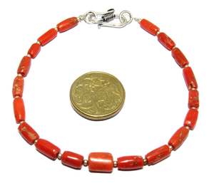 Collar de piedras preciosas sueltas con forma de tubo de Coral rojo natural italiano para hacer joyas, cuentas de calidad increíble - Product Image 1