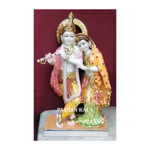 Standbeeld Marmeren Radha Krishna Ji