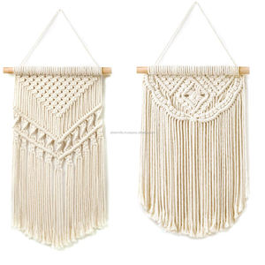 Alta calidad Boho hecho a mano hogar arte decoración tejido algodón macramé tapiz colgante de pared para habitación de niños macramé tapices de pared - Product Image 3