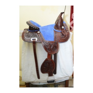 Sillas de caballo sin árboles occidentales de cuero Premium Proveedores de alta calidad - Product Image 1