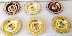 Venta caliente Farida Exclusive Ajour y Floral Edge Latón Bandejas egipcias Acabado de laca de lujo Soporte para pipas de agua - Product Image 2