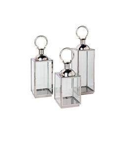 Lanterne en verre artisanale de haute qualité avec poignée en cuir pour la décoration de bureau à domicile ou de mariage Accent de Noël festif - Product Image 3