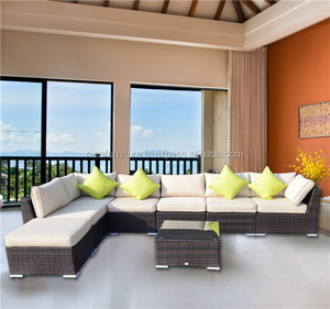 Deluxe de Patio al aire libre PE mimbre de ratán de 7 plazas sofá seccional salón conjunto de muebles - Product Image 2