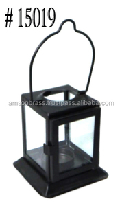 Bougeoirs design moderne pour la maison et la décoration Lanterne à bougie en fer fini bronze antique faite à la main - Product Image 2