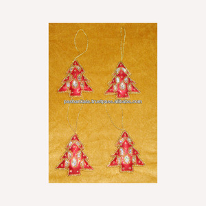 Decorative Christmas Hanging Ornament Zari Embroidery - Product Image 1