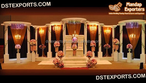 Décor de scène de mariage Rajasthani Rajwadi, cadre de scène de mariage hindou, scène de mariage indienne haut de gamme USA - Product Image 2