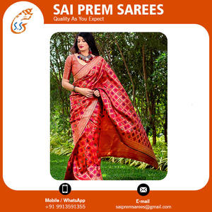 ผ้าไหมส่าหรีสำหรับผู้หญิงผ้าฝ้ายเนื้อนุ่มลายส่าหรีสำหรับผู้ใหญ่เสื้อผ้าอินเดียและปากีสถานในโอกาสพิเศษ - Product Image 5