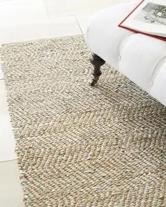 best price handmade jute leather rug