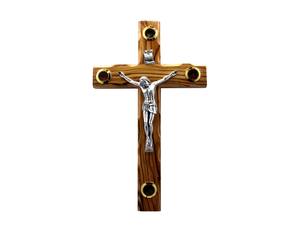 Cruces de Madera de Olivo Artesanales de Belén, Decoraciones Religiosas de Pino Macizo para el Hogar, Regalos Religiosos y Recuerdos Perfectos - Product Image 1