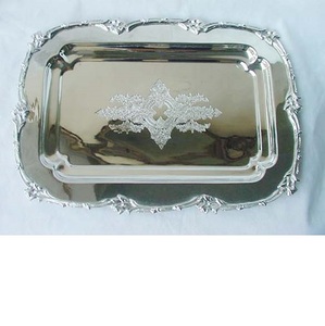 <b>Silver</b> Serving <b>Tray</b> Made of Brass for WEDDING/PARTY /RESTURANT - Product Image 1