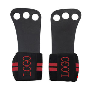 อุปกรณ์มือจับสำหรับยิมวัสดุหนังวัวสำหรับงานหนักป้องกันฝ่ามือและโลโก้สีตามสั่ง - Product Image 3