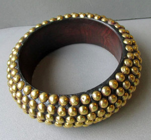 Metal Mosaic Bracelet on <b>Wood</b> Base - Product Image 3