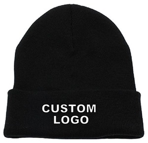 Gorros Negros Multicolores con Logotipo Personalizado, Gorro de Algodón Negro con Cierre Elástico, Unisex para Adultos - Product Image 1