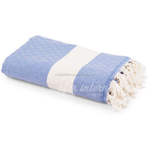 Navy Diamond <b>Turkish</b> <b>Towel</b> Throw Cotton Blanket Varierty of Colors Available - Picnic or Beach Blanket, Bed Cover, Multiple Use - Product Image 3