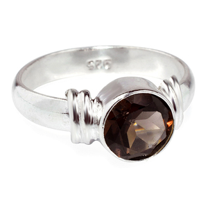 Magnifique Quartz fumé de forme ronde, bagues en argent Sterling 925, bijoux en argent 925, vente en gros, bijoux en argent 925 - Product Image 1