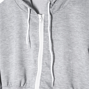 Mujeres crop top zip up sudaderas con capucha logotipo personalizado al por mayor con las mujeres de moda Nuevo diseño Zip up con capucha con manga larga por Viky Ind - Product Image 5