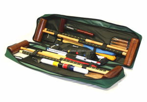 Ensemble de croquet en bois léger, réglable, finition rétro et classique - Product Image 3