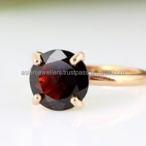 Argent sterling 925 Grenat Quartz vermeil Bagues en pierres précieuses Beaux bijoux plaqués or faits à la main - Product Image 1