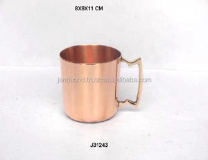 Taza de oso de cobre de mula de Moscú de alta calidad con forro de Peltre y mango de latón Taza de oso de cobre pulido en precio al por mayor - Product Image 2