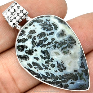 Poire Forme Naturel Arc Dendritique Pierres Précieuses Pendentif Pour Les Femmes 925 Pendentif En Argent Sterling Déclaration Bijoux ODM OEM Fournisseur - Product Image 5