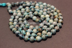 Joyería de moda para Yoga, Gema Natural de meditación, Jaspe africano, cuentas de oración, collar Mala 108 - Product Image 4