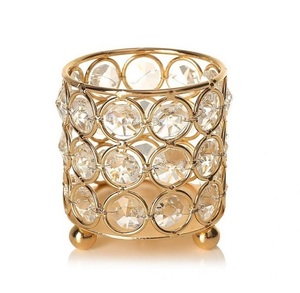 Portavelas de cristal dorado Elegante Otros tipos de portavelas Linternas Tarros de velas - Product Image 5