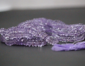 6mm 8mm 10mm Pierre d'améthyste rose naturelle Soucoupe lisse Perles de pierres précieuses Strand du fabricant au meilleur prix de gros régulier - Product Image 1