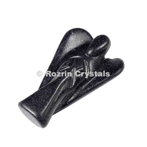 Pierre précieuse de guérison, bleu, soleil, ange, 2 pouces - Product Image 1