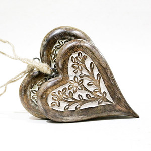 Hand Carved <b>Wooden</b> <b>Heart</b> Ornament Blank Christmas Decoration <b>for</b> DIY, Holiday <b>Crafts</b> & Festive Tree Decor - Product Image 5