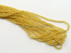 Perles rondelles à facettes en saphir jaune, livraison gratuite, 2.5-3mm - Product Image 3