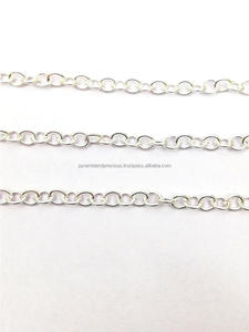 ทองแดงชุบเงินรูปไข่เหรียญโซ่-Little รูปไข่แบน Soldered สายโซ่ - Product Image 3