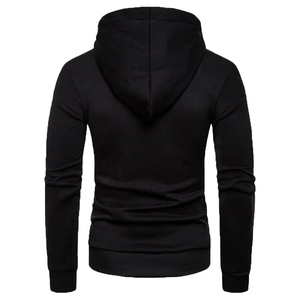 Sudadera con capucha para hombre con bolsillo con cremallera, logotipo personalizado, tela 100% algodón, cómoda y transpirable para hombres. - Product Image 6